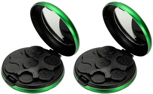 PATIKIL Coin Dispenser, 2 Pcs Portable Coin Organizer Change Sorter Compact Aluminum Pocket Coin Case Storage for Car Wallets Pocket Quarter Dime Nickel, Green