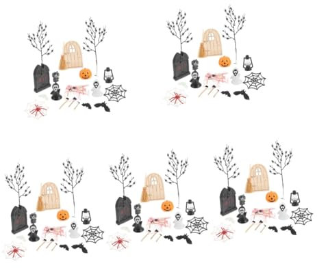 Abaodam 5sätze Miniatur Halloween Dekoration Set Für Halloween Requisiten Für Projekte Für Mini- Und Bastelarbeiten Sicheres Und Leichtes Material