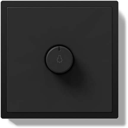 BSEEDLIFE Variateur D'intensité avec Cadre PC,Interrupteur Rotatif,Variateur Mural Encastré 500 W,Variateur LED pour Ampoules à Incandescence et Lampes LED à Intensité Variable,80 * 80mm Noir