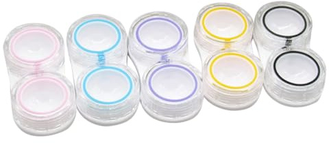 Tofficu 15 Stück Teiliges Set Auslaufsicheres Kontaktlinsenetui mit Doppelbox Kontaktlinsenhalter Blau Gelb und Schwarz für Tageslinsen und Aufbewahrung