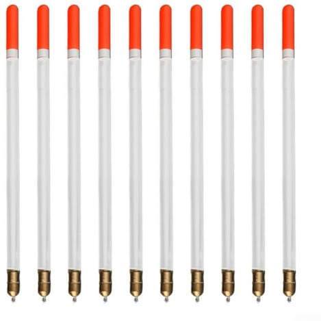 Zeroupshop Set di 10 galleggianti da pesca in plastica, multiuso, tubo per mangime per pesci grossolani, attrezzatura da pesca per acqua stillwater corsa mare roccia ghiaccio ruscello lago (B)