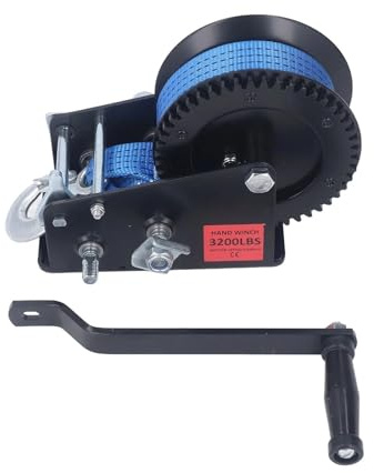 DIKKAC 3200lbs Small Hand Winch Alloy Steel Strong Traction 2 Way Ratchet Anti Slip Handle Trailer Winch For Industry