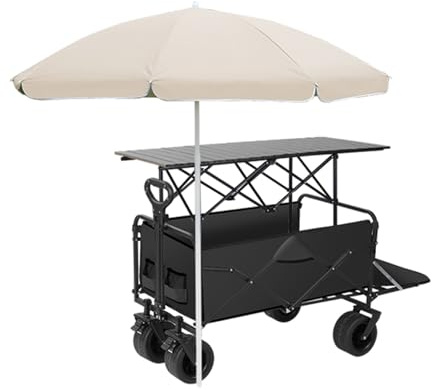 ZIGTUEI Genérico Puesto De Mercado con Toldo, Carrito De Comida Móvil, Carrito De Vendedor De Comida, para Venta De Alimentos,para Puestos Callejeros, Ferias De Artesanía(Black,90cm/35.4in)