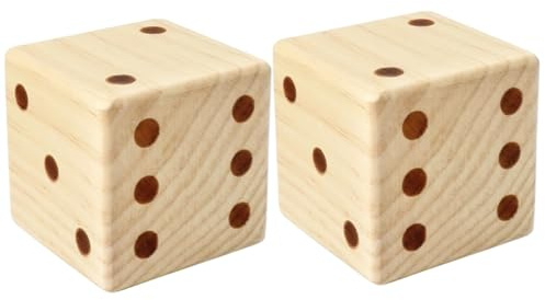 WEKAMOS Dadi di Legno Grandi 7Cm Set da 2 Pezzi Angoli Arrotondati Dadi da Gioco Decorativi e Portatili per Feste Giochi All’Aperto e Attività Educative per