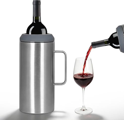 Rafraichisseur De Bouteille De Vin: 1200ml Refroidisseur De Bouteille, Isolation à Double Refroidisseur à Vin Pour Restaurant, Bistro, Café, Usage Commercial Ou Domestique (Argent)