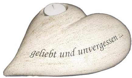 Kerri-Keramik Herzurne mit Teelichteinfassung, für Tiere bis ca 18 kg, Sandsteinfarben, Keramik, wetterfest, Innen- und Außenbereich geeignet, Trauerfeier (Memorial Service)