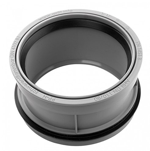 Airfit Abwasserinnen-Reduzierstück a PP f HT-/KG-Rohr konz DN 110x90 11090IR, Grau