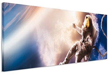 Panorama Fotoleinwand 120x40cm fliegen flugzeug technik reisen verreisen reiseder Astronaut auf Leinwand exklusives Wandbild moderne Fotografie für ihre Wand in vielen Größen