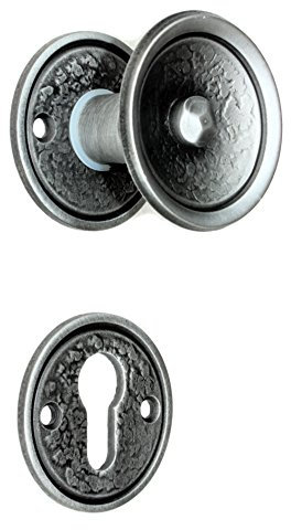 UHRIG Türknauf, drehbare Knopfdrücker, Drückergarnitur aus Schmiedeeisen mit PZ Rosetten, Vintage Türknopf für Gartentür, Zimmertür usw.