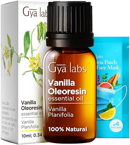 Gya Labs Vanilla Essential Oil for Diffuser - Vanilla Oleoresin Essential Oil - Vanilla Essential Oil for Skin & Candle Making - Long Lasting Vanilla Oil Perfume (10ml)