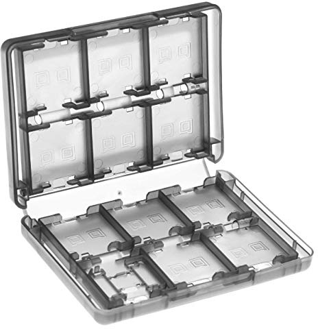 vhbw Etui kompatibel mit Nintendo 3DS LL | 3DS Konsolenspiele, Speicherkarten - Case Schwarz Transparent