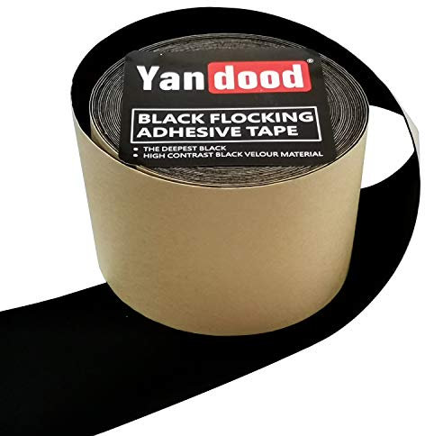 Ruban floqué noir 3 x 30' pour écran de projecteur, bordure en feutre ultra contrastée, bandes de feutre noir de jais pour cadre de projecteur, bricolage