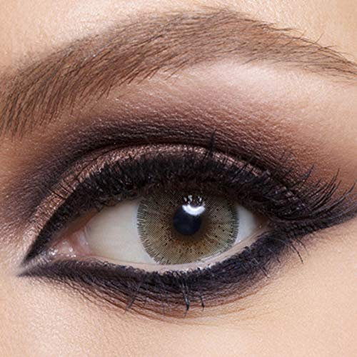 ANESTHESIA farbige Kontaktlinsen NEW YORK OLIVIA (Dioptrien -0.00) – stark deckende Monatslinsen der USA Serie für 6 Monate, Haselnuss-Grüne Farblinsen, perfekt für dunkle Augen