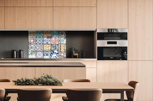 Dimex Küchenrückwand Verbundplatte AZULEJOS 80 x 60 cm | Spritzschutz Küche für Herd Spüle | Premium Qualität, Acrylglas - Plexiglas, Stärke 5 mm - Made in EU | Inklusive Kleber