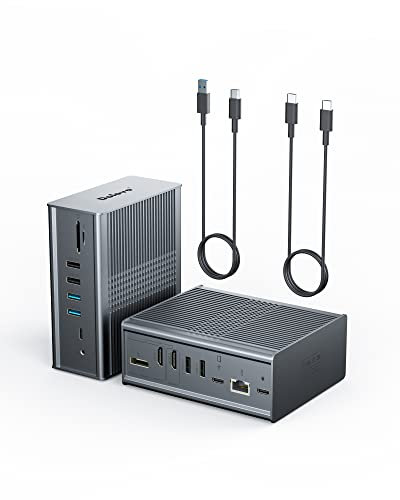 Estación de Acoplamiento USB C,estación de Acoplamiento para computadora portátil con Doble 4K HDMI,6 Puertos USB, SD/TF, Gigabit Ethernet y Conector de Audio Compatible con Windows y Mac OS System