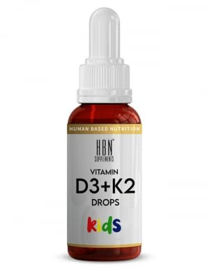 HBN - Vitamin D3 & K2 - KIDS - 10 ml I Tropfen mit Pipette I Knochengesundheit I gesunde Zähne I Muskelfunktion I für Kinder I hohe Bioverfügbarkeit I vegan I glutenfrei