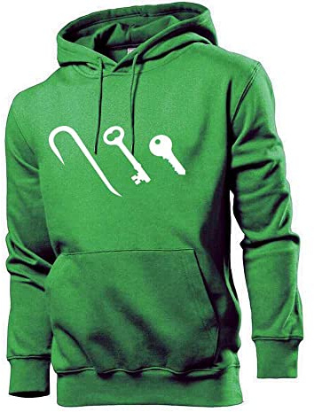 Generisch Key Evolution Men's Hoodie Sweatshirt, Green, XL