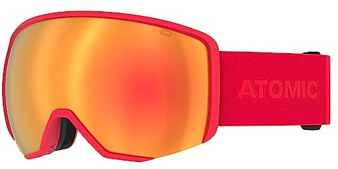 ATOMIC REVENT L HD Skibrille - Red - Skibrillen mit kontrastreichen Farben - Hochwertig verspiegelte Snowboardbrille - Brille mit Live Fit Rahmen - Skibrille mit Doppelscheibe