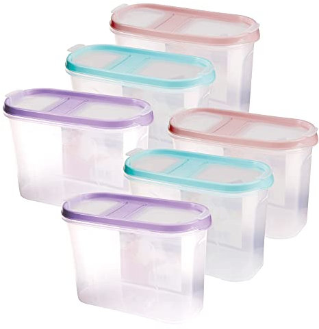Bestgoodies Vorratsdosen mit Deckel (6er Set - Mix) 1,4 Liter, Luftdicht Schüttdose BPA frei lebensmittelecht, Vorratsbehälter Set - Müslispender