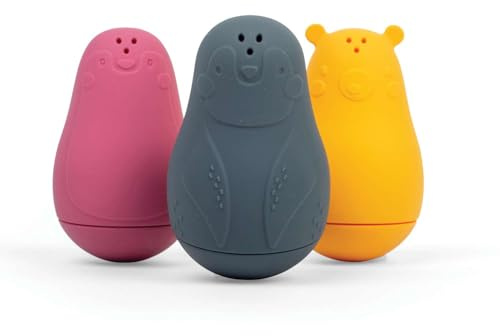 Bigjigs Toys Bath Buddies - 3 Piece Toddler Squirty Bath Animals Toys, 4 Months, Sustainably Made