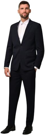 Hirschthal Herren Anzug 2-TLG. - Businessanzug Regular-Fit | 2-teiliger Anzug mit Anzughose & 2-Knopf-Sakko,inklusive Kleidersack - für Business, Hochzeit & festliche Anlässe
