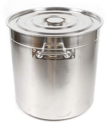 Olla de cocina de acero inoxidable+tapa, olla grande de 35 L, para todo tipo de cocinas y cocinas grandes, juego de ollas gastronómicas (35 L)