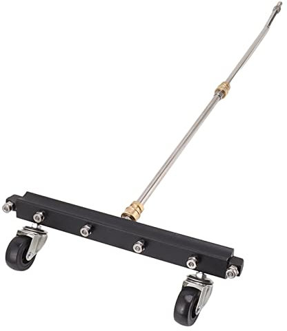 Hochdruckreiniger Unterbodenreiniger, 4000 PSI Oberflächenreiniger für Hochdruckreiniger, Unterbodenbesen mit 6 Düsen, 2 Verlängerungsstäben, Schwenkrad, 1/4 Schnellverschluss (Straßensprinkler)