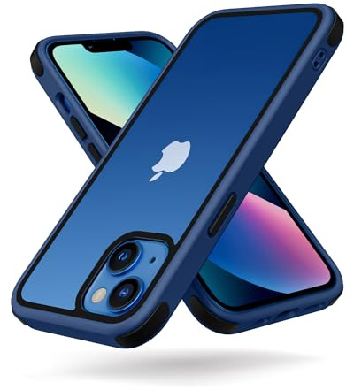 MobNano Ultra Thin Hybrid Clear for iPhone 12 Mini Case, Silicone Shockproof Bumper, Transparent hard Slim Back, Camera Protection, 360 Full Body Indestructible Phone Cover - Blue Black