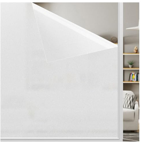 LEMON CLOUD Fensterfolie Blickdichte Sichtschutzfolie Selbsthaftend Milchglasfolie Statische Fensterfolien Anti-UV Fenster Folie Für Büro Zuhause Badzimmer Weiß Matt 60x120cm