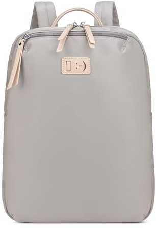 DORRISO Moda Donna Zaino Leggero Elegante Daypack 14 pollici Laptop Zainetto per Scuola Viaggiare Vacanza Quotidiano Sport da Donna Nylon Impermeabile Casual Borsa da College Grigio
