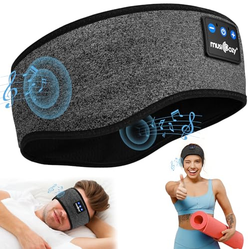 MUSICOZY Schlafkopfhörer Bluetooth, Schlaf Kopfhörer Seitenschläfer | Kabellos Sport Kopfhörer Stirnband 16+STD für Yoga/Training/Reisen/Schlaflosigkeit,Tech Gadgets für Männer/Frauen