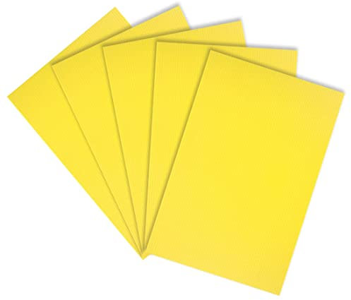 XYWHPGV Fogli di plastica ondulata, segnaletica vuota gialla da giardino da 3 mm, 8 pollici x 12 pollici, cartello bianco impermeabile 5 pezzi(85a58 ce65b 95263 7a148 4d2c4 68779