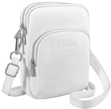 befen Echtleder Handytasche zum Umhängen, RFID-Blockierung Handy Umhängetasche Damen Leder, Handytasche mit Geldbörse zum Umhängen, Crossbody Bag mit Verstellbar Schultergurt