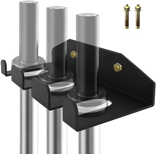 KSWLOR Supporto per bilanciere, supporto verticale per bilanciere, resistente, montaggio a parete, supporto per bilanciere olimpico, salvaspazio, adatto per garage, palestra, fitness a casa