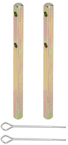 PATIKIL Square Door Knob Spindle 80x5mm, 2 Pack Replacement Carbon Steel Spare Door Handle Spindle Bar with Double Hole for Most Mortise Type Door Knobs, Gold