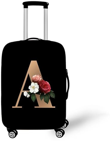 Muiuou Elastisch Reise Kofferhülle Kofferschutzhülle, Anfangsbuchstabe Gedruckt Design Koffer Schutzhülle mit Reißverschluss Waschbar Gepäck Cover Kofferschutz-Bezug (XL (30-32 Zoll),A)