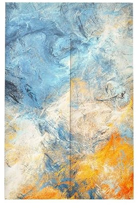 Türvorhang Orange Blue Graffiti Türvorhang Insektenschutz Polyester Raumteiler Vorhang mit Teleskopstange Vorhang Kurz Küchenvorhang Fliegenvorhang Terrassentür Waschbar Tür Vorhang 80x200cm