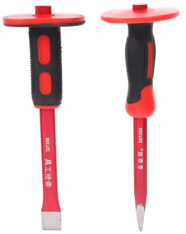 Gatuida Burin à Béton Acier Trempé Jeu De Burins Pour Maçonnerie Ciseau Plat Et Effilé D'outil De Démolition Pour Construction