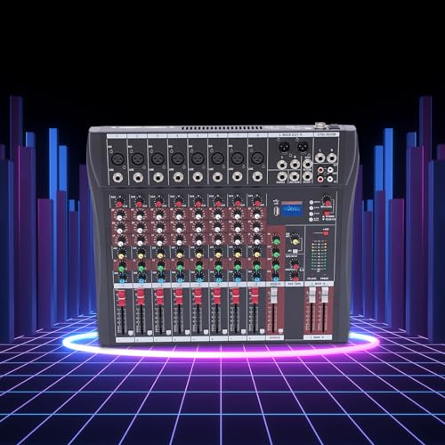 8-channel USB Professional Audio Mixer Sound Board Console Desk System Interface Bluetooth Dj Live Studio Mixing Amplifi Bands Boards for home KTV campus activities bars music dining bars etc