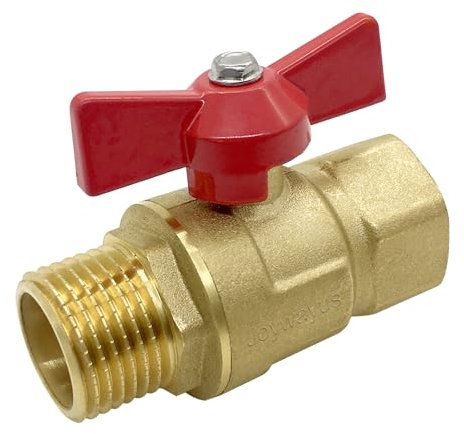 Joywayus Brass Garden Hose Shut Off Valve Full Flow, 3/4GHT Heavy Duty Ball Valve Butterfly Handle