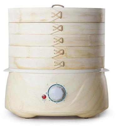 Bamboo Electric Steamer - 3 Tier Stainless Steel for Steaming Dim Sum, Dumplings, Buns, Vegetables, Fish, and Rice