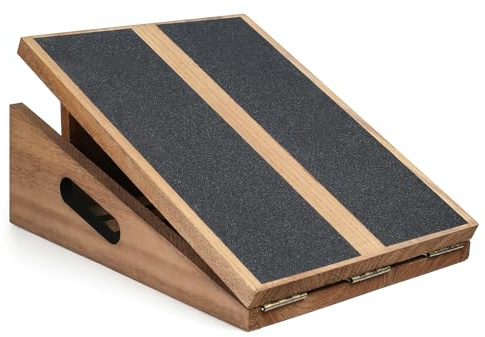 OFIDELITY Professional Wooden Slant Board for Calf Stretching & Squats & Balance – Adjustable 15°-35° with Anti-Slip Surface for Plantar Fasciitis, Hamstring Ankle Knee Leg – Home Gym & Yoga Accessory