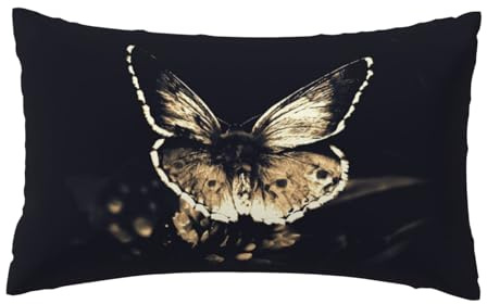 WXWJSHMGC Butterfly Wings Print Cushion Cover Linen Fabric For Couch Bed Sofa Car Waist Throw Pillow Cover 12 X 20 Inch Pillow Case 30 X 50 Cm