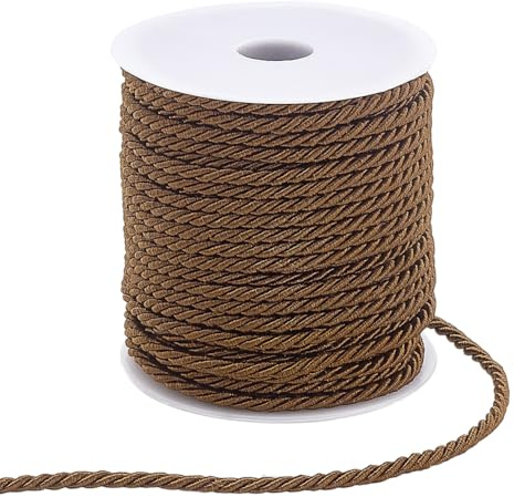 PH PandaHall Cordino Intrecciato a 3 Fili, Corda di Cotone Decorativa a 3mm 30m Corda di Seta Lucida in Viscosa per Cordini d'Onore per Legature a Mano Decorazioni per la Casa Abbellimento Costumi