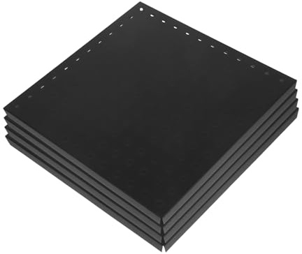 BUGUUYO 4 Pièces Panneaux Métalliques Perforés Lourds Support Mural Robuste pour Rangement Outils Garage Cuisine Bureau Installation Rapide Noir