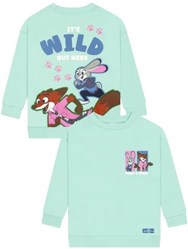 Disney Felpa Bambina Zootopia, Felpa Ragazza Nick Wilde E Judy Hopps, Abbigliamento Bambina Cotone, Maglione Ragazza, 12-13 Anni