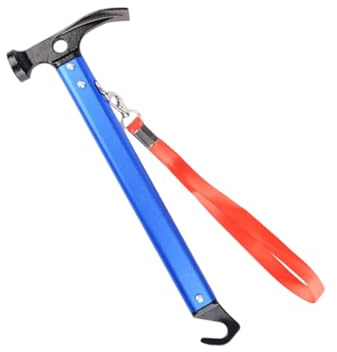 Qsvbeeqj Martello da campeggio per tenda con pioli di rimozione del piolo, martello multifunzione per tende da esterno, martelli multifunzione per esterni