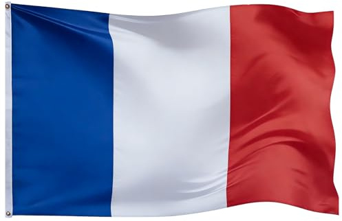 AURALIN Frankreich Flagge 90×150 cm Polyester mit zwei Messingösen | Wetterfeste Fahne für Fußball WM 2026 Garten Balkon Fahnenmast Public Viewing Fanfeiern und Außendekoration
