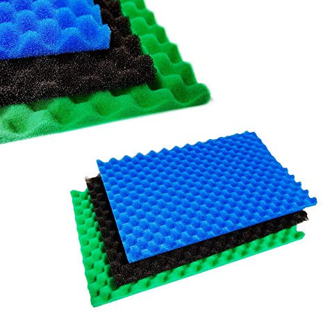 Pisces Pond Filter 3 Grade Media Foam Set 18 x 25 (460 x 640mm) Coarse, Medium and Fine - Universal Replacement Fish Pond Filter Media