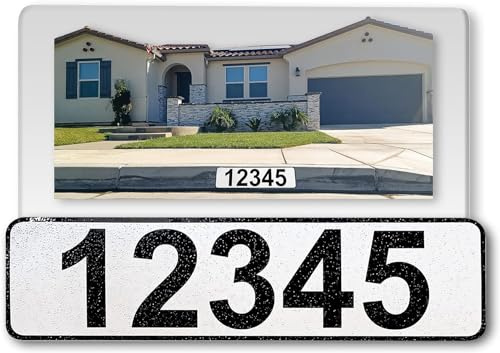 Curb-N-Sign® Curb Wrap® Address Decal for Curbs – White Custom House Number Decals for Front Doors, Windows, Curbs, or Walls – Weather Resistant Wraps Perfect for Outside House Addess